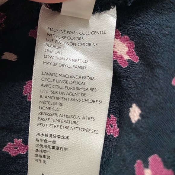 Free People Calico Skies Button Up Dress Women’s Size Medium Navy Blue Floral - Picture 10 of 13